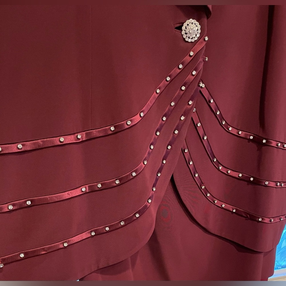 🌻 ORLANDO ROSSI 2pc Women’s Skirt Suit Plus Sz: 26 Vintage“Rare Find” Plum EUC - Picture 5 of 13